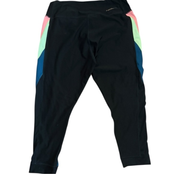 NOLA Athletic Leggings Colorblock Black Pink Green Blue Size 2X 22/24 - Picture 2 of 6